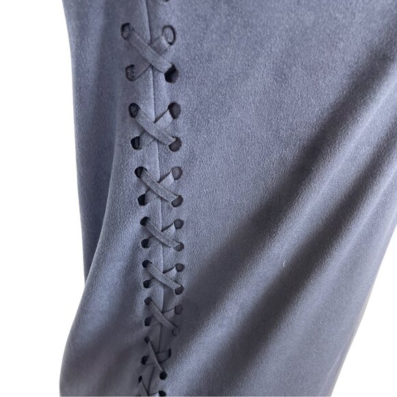 Abbeline Womens Short Sleeve Gray Mini Dress With Lace-Up Side Detail Sz S - Picture 4 of 7